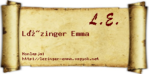 Lézinger Emma névjegykártya