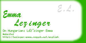 emma lezinger business card